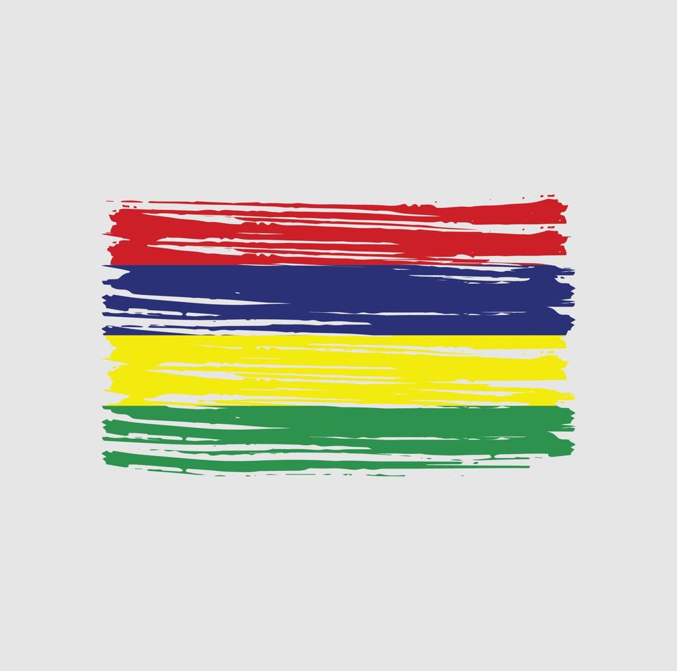 Mauritius Flag Brush Strokes. National Flag vector