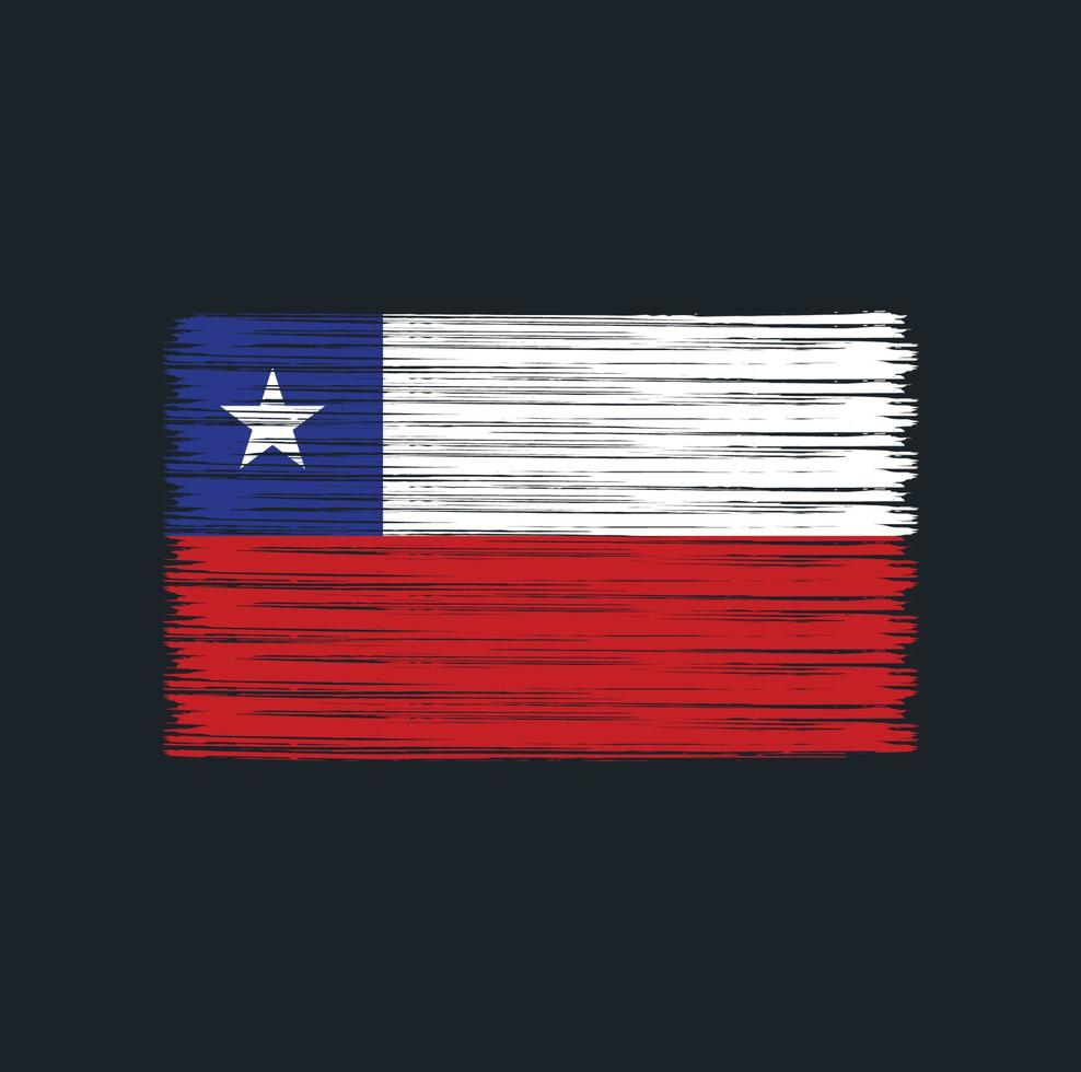 Chile Flag Brush. National Flag vector