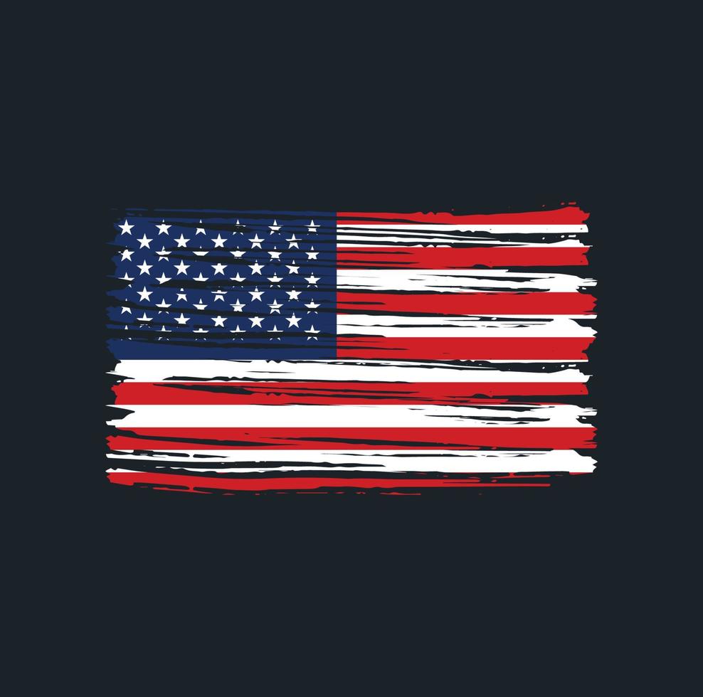 trazos de pincel de bandera americana. bandera nacional vector