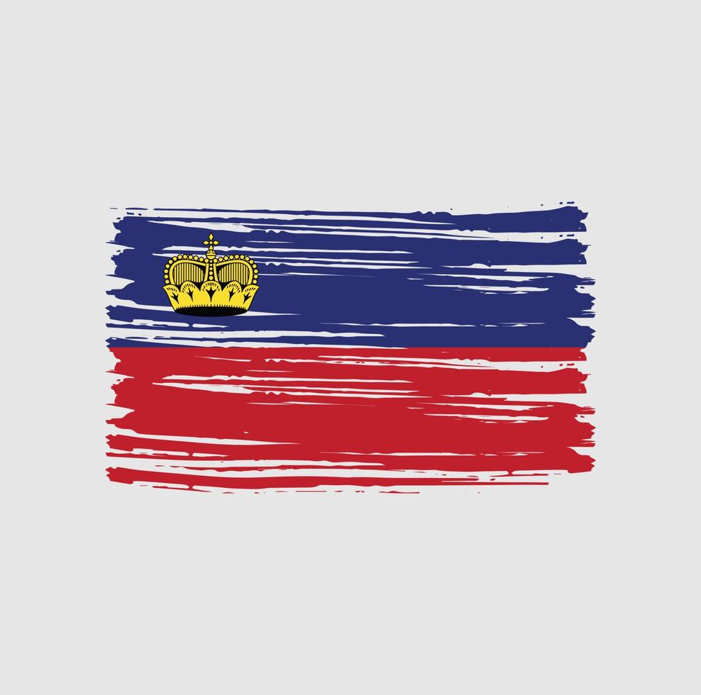 Liechtenstein Flag Brush Strokes. National Flag vector