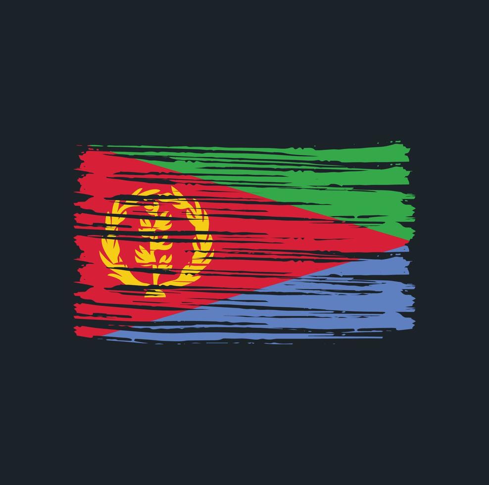 trazos de pincel de bandera de eritrea. bandera nacional vector