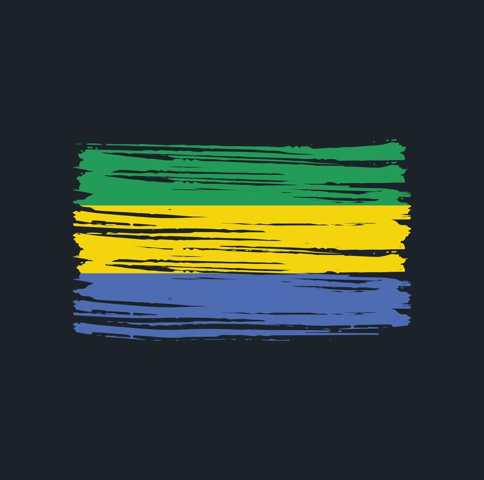 trazos de pincel de bandera de gabón. bandera nacional vector