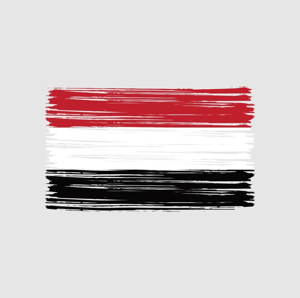 Yemen Flag Brush vector