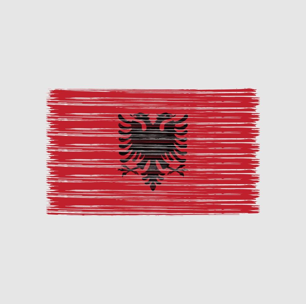 pincel de bandera de albania. bandera nacional vector