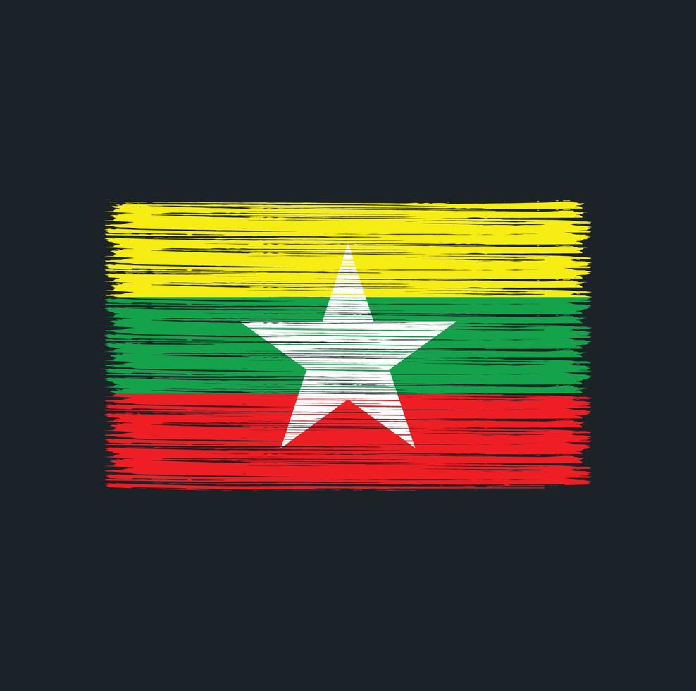 cepillo de la bandera de myanmar. bandera nacional vector