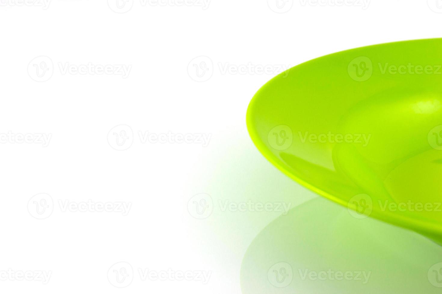 empty green bowl isolated on white background photo
