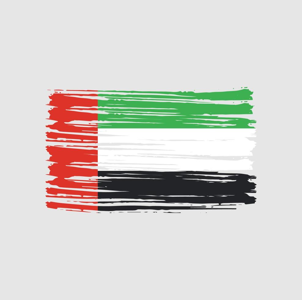 United Arab Emirates Flag Brush Strokes. National Flag vector