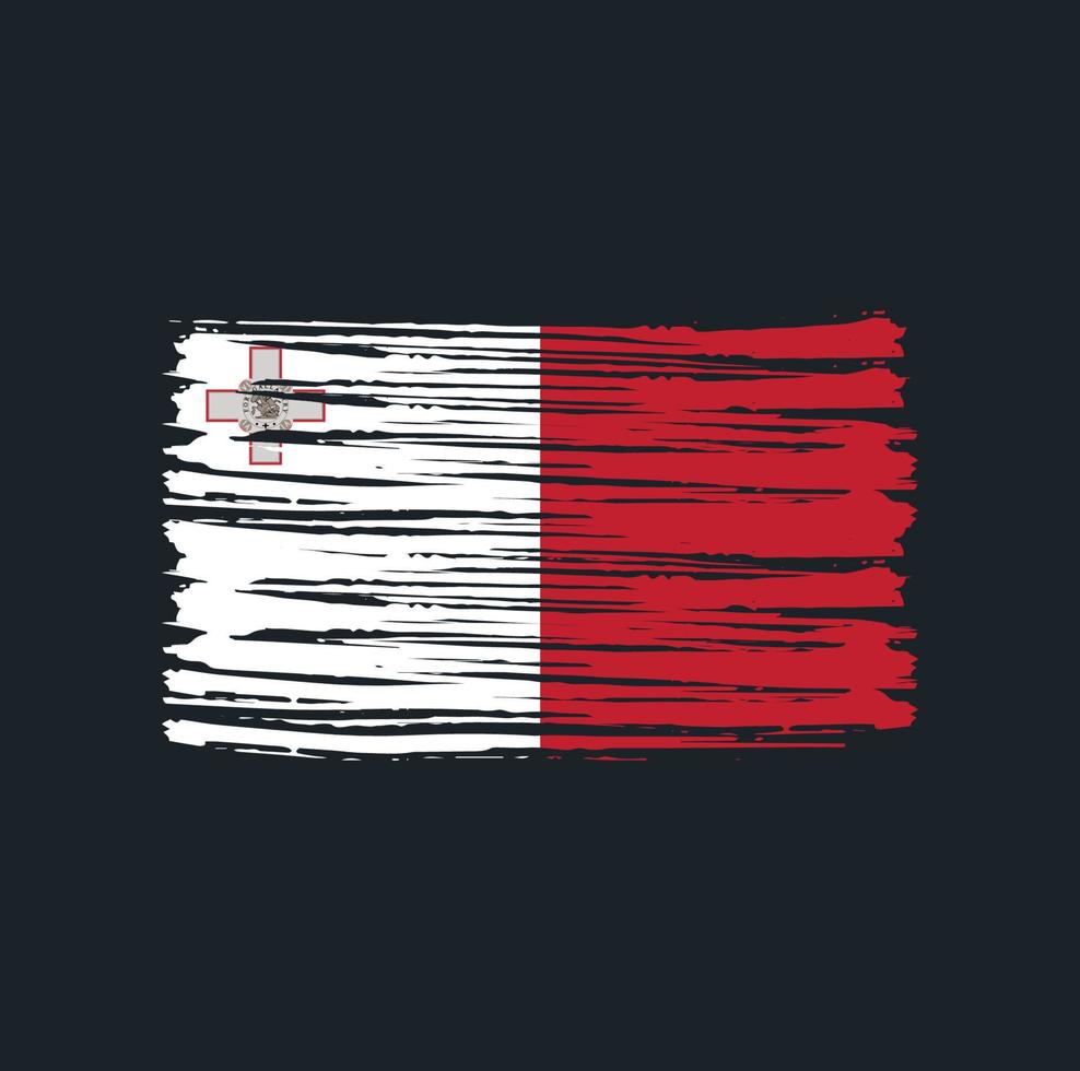 Malta Flag Brush Strokes. National Flag vector