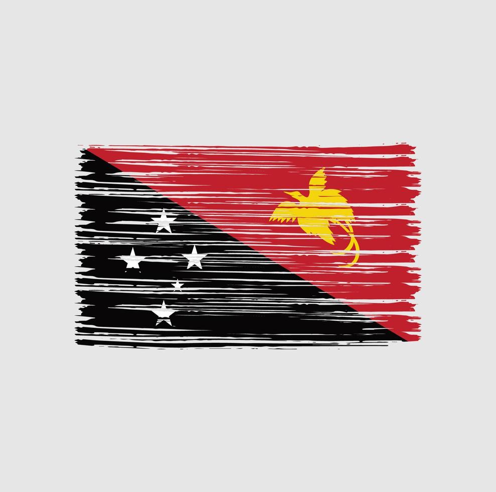 Papua New Guinea Flag Brush vector