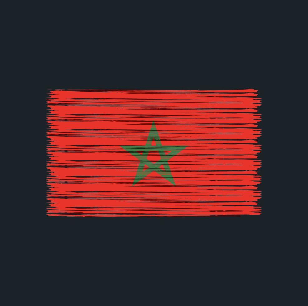 cepillo de bandera de marruecos. bandera nacional vector