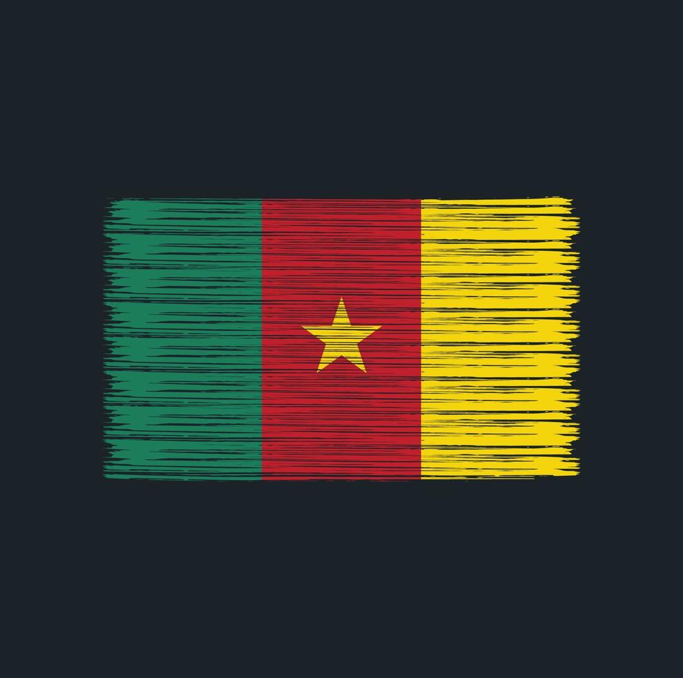 Cameroon Flag Brush. National Flag vector