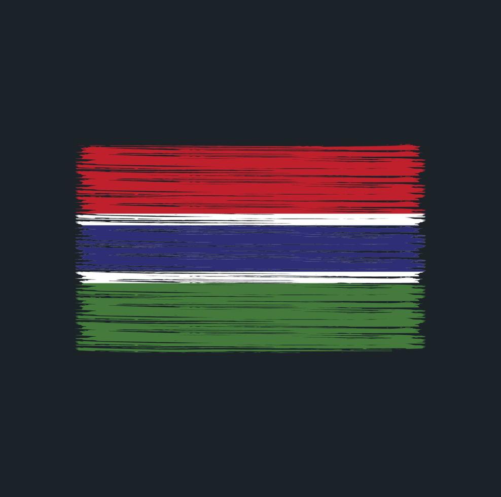 pincel de bandera de gambia. bandera nacional vector