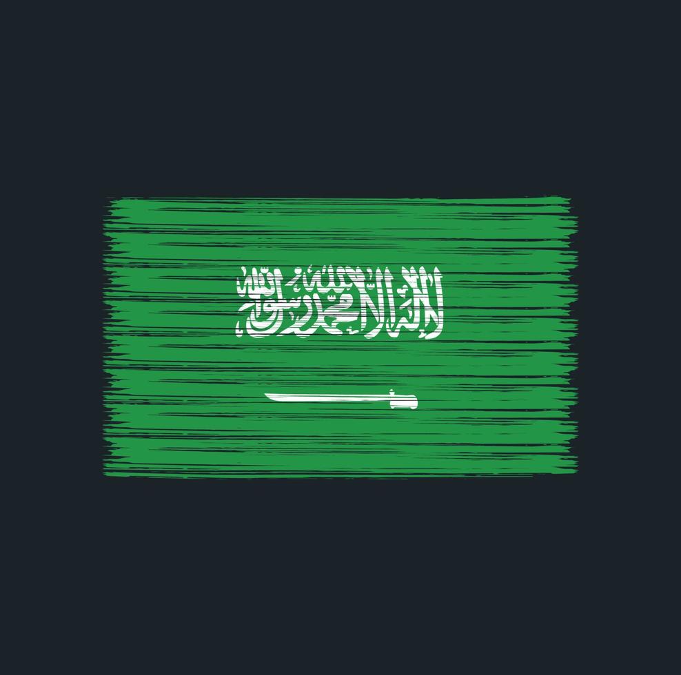 pincel de bandera de arabia saudita. bandera nacional vector