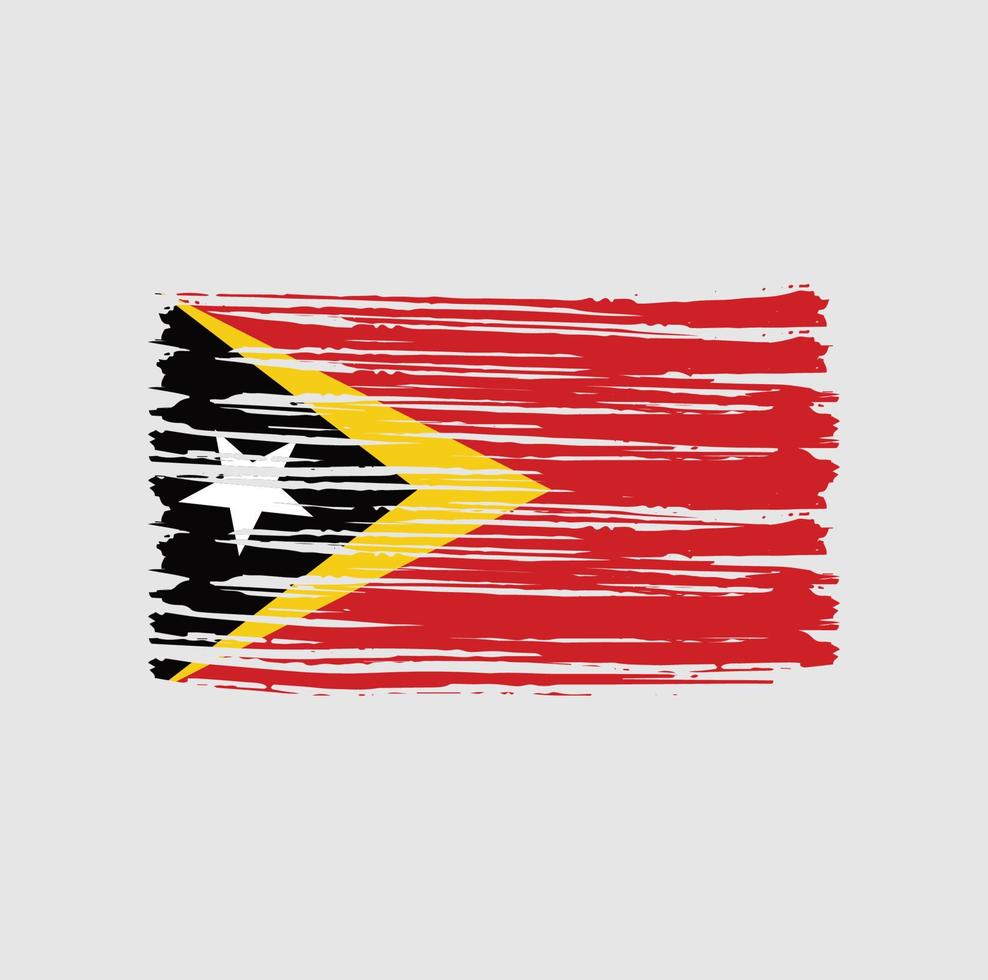 Timor Leste Flag Brush Strokes. National Flag vector