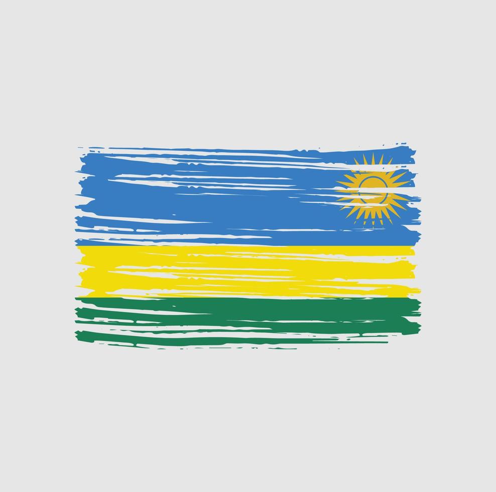 trazos de pincel de bandera de ruanda. bandera nacional vector