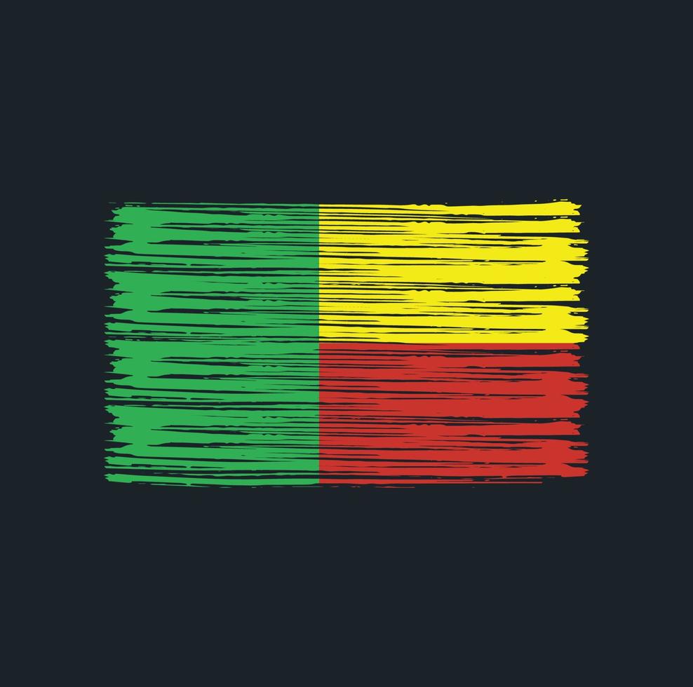 Benin Flag Brush vector