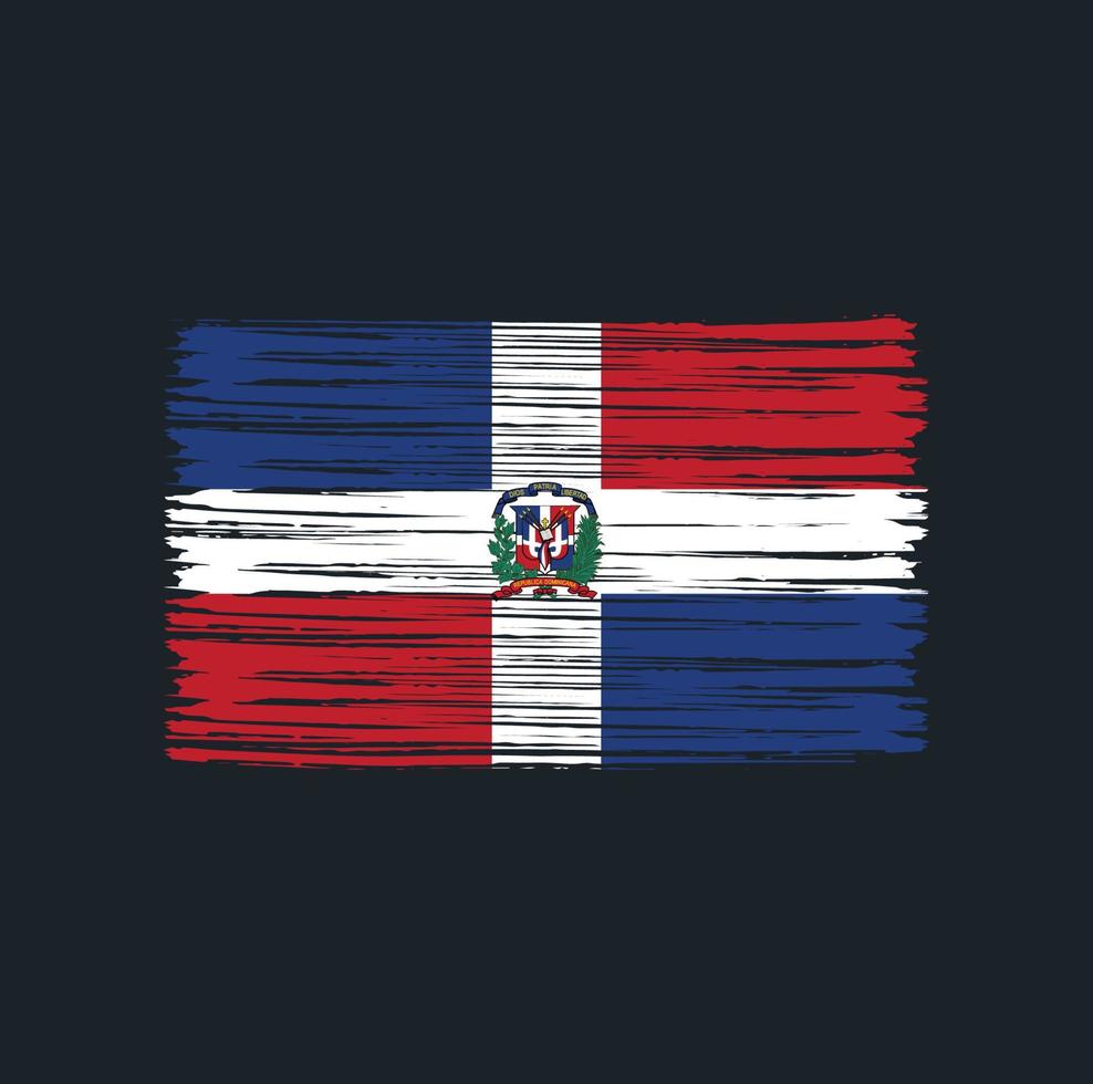 pincel de bandera de república dominicana vector