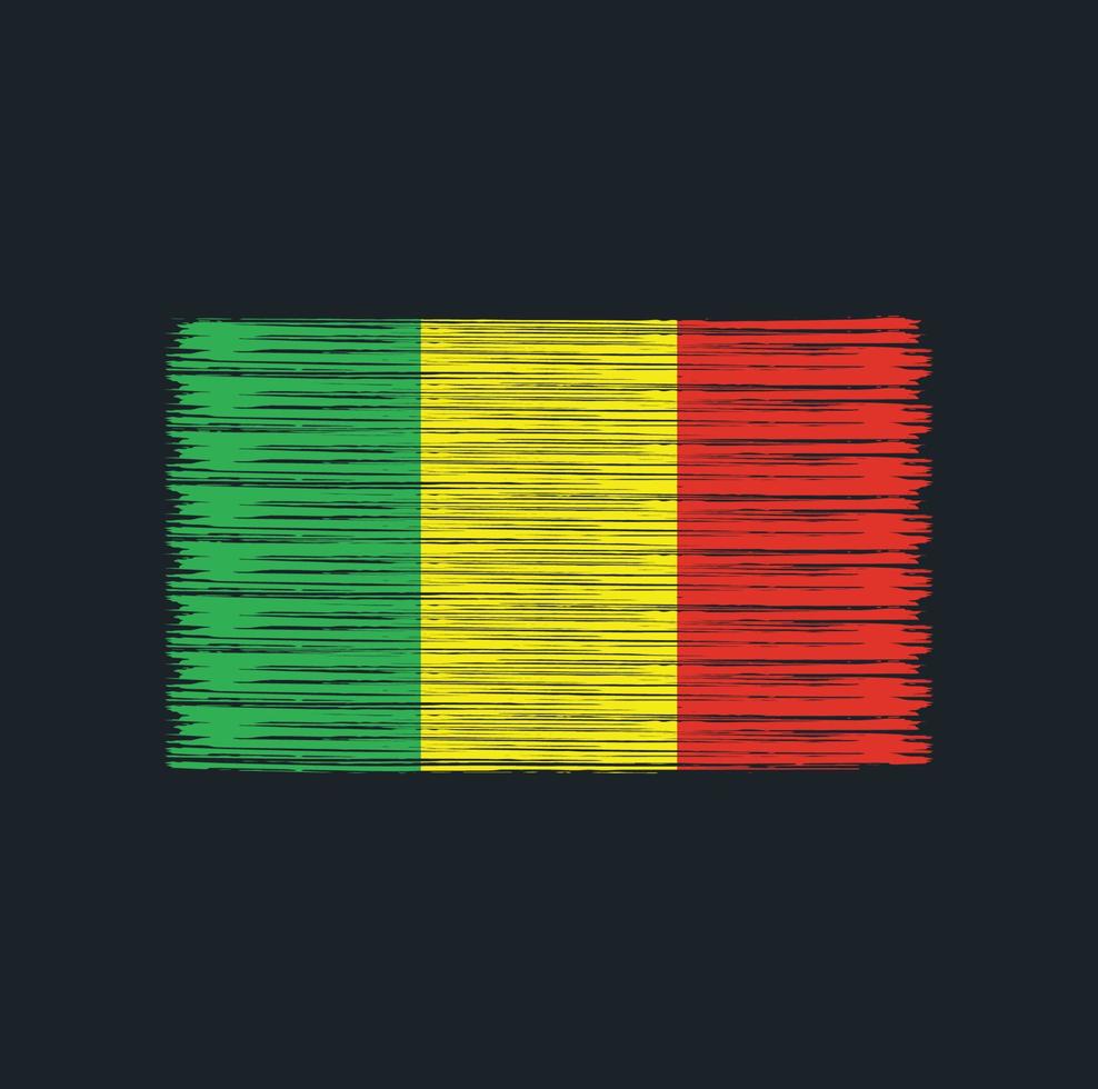 Mali Flag Brush. National Flag vector