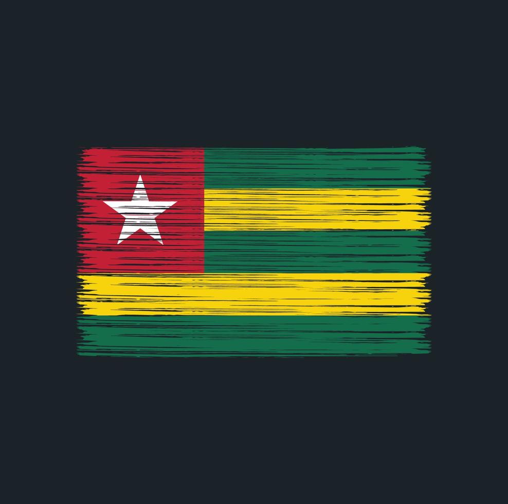 pincel de bandera togo. bandera nacional vector