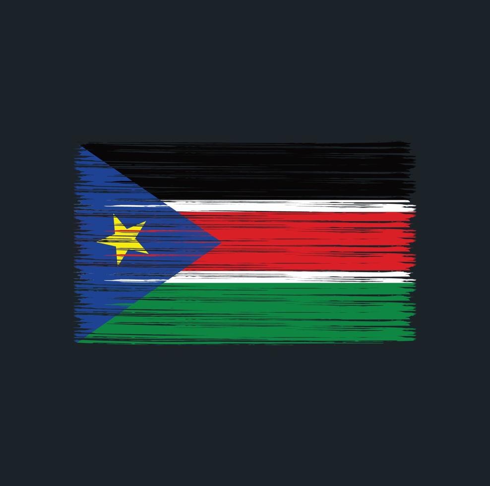 South Sudan Flag Brush. National Flag vector