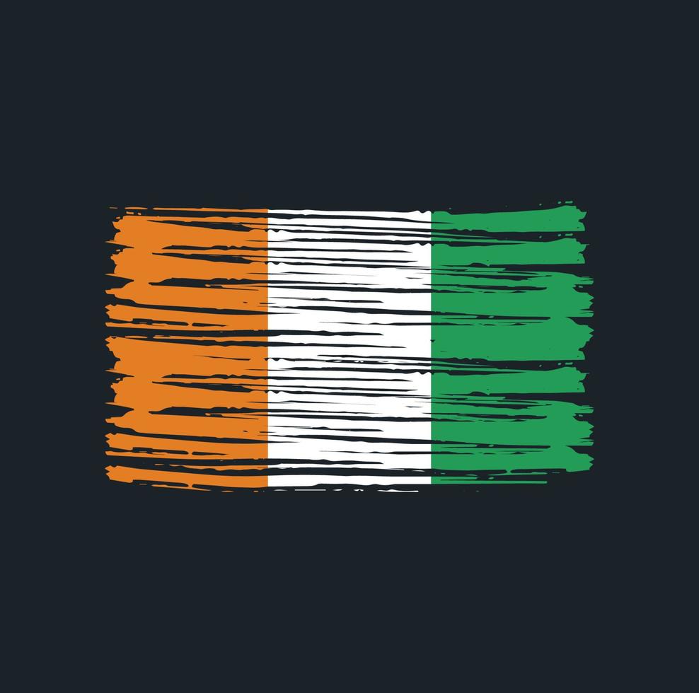 trazos de pincel de bandera de cote dlvoire. bandera nacional vector