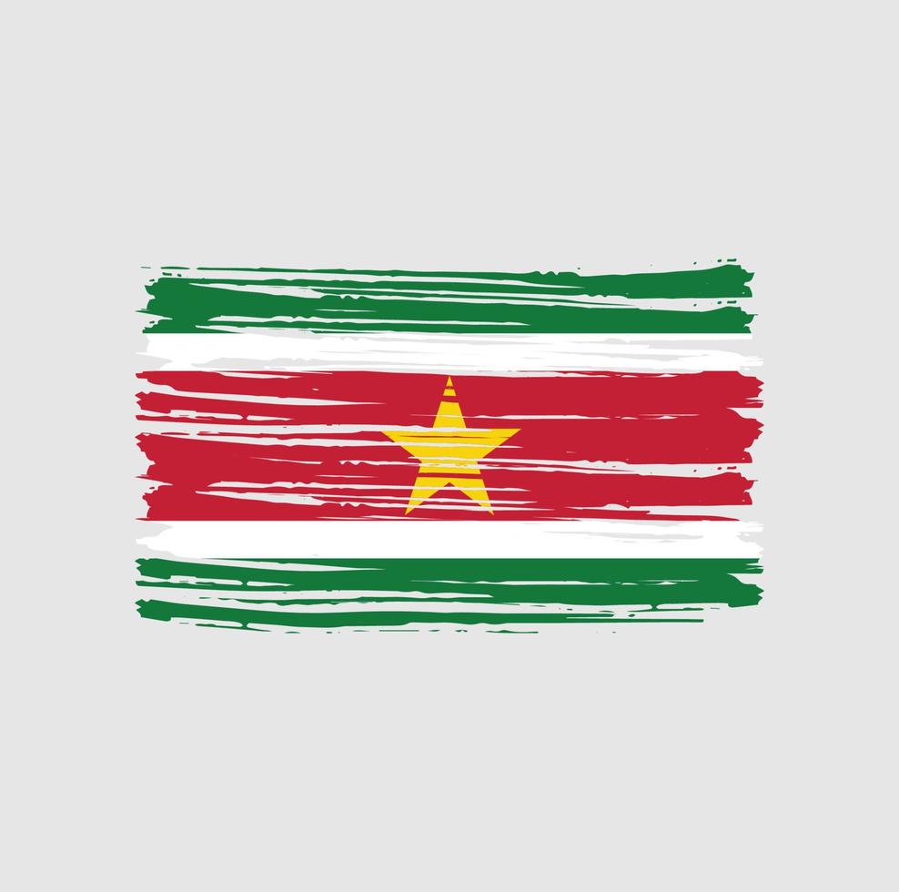 trazos de pincel de bandera de surinam. bandera nacional vector