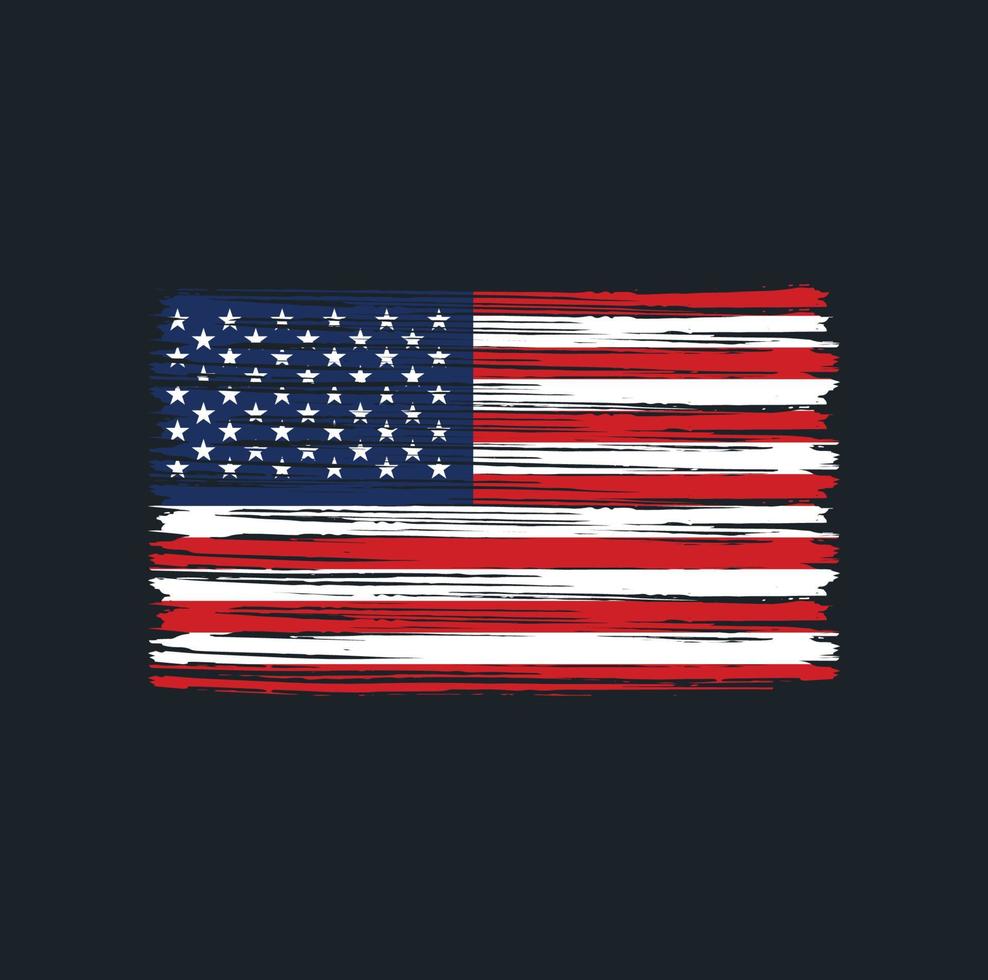 cepillo de bandera americana vector