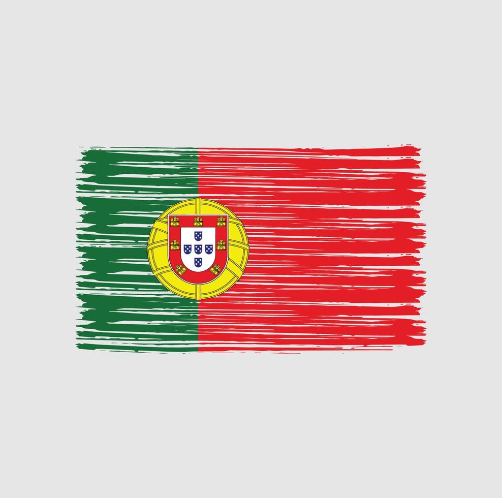 pincel de bandera de portugal vector