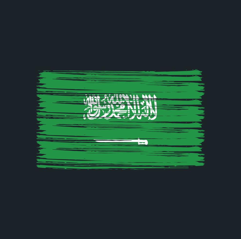 cepillo de bandera de arabia saudita vector