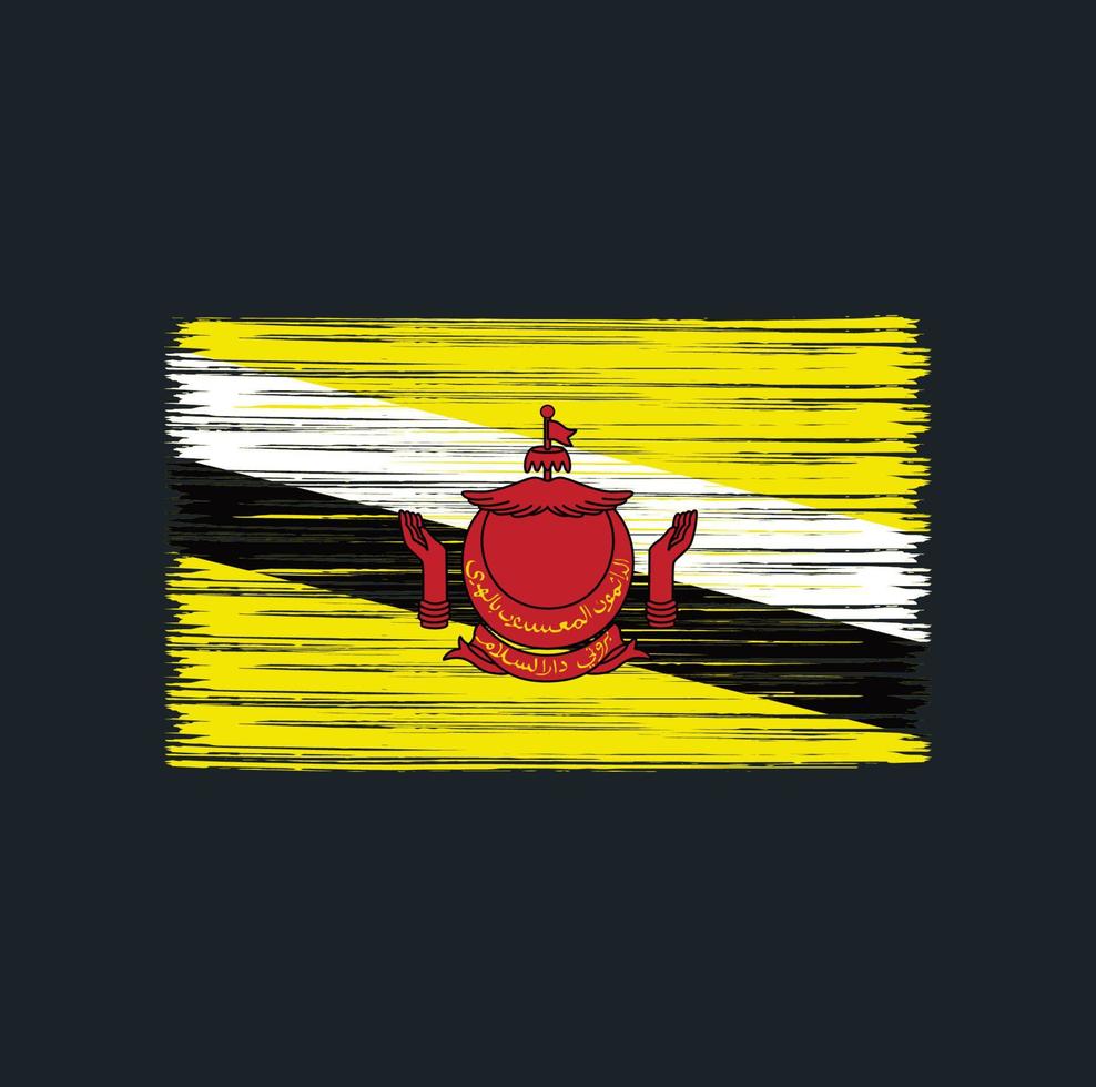 Brunei Flag Brush. National Flag vector