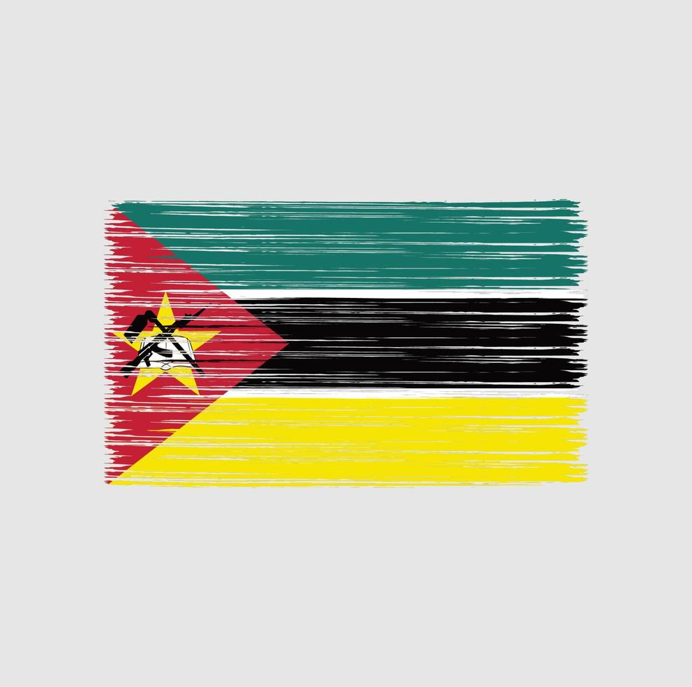 pincel de bandera de mozambique. bandera nacional vector