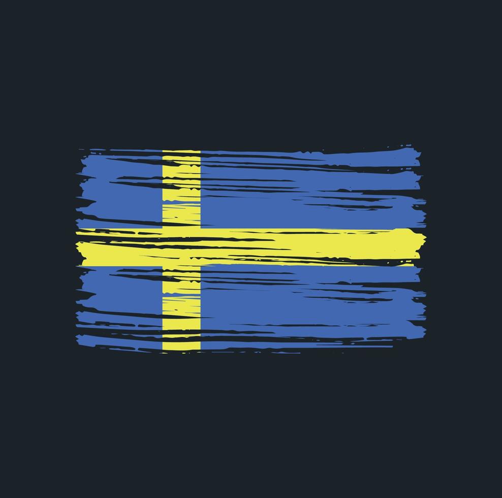 Sweden Flag Brush Strokes. National Flag vector