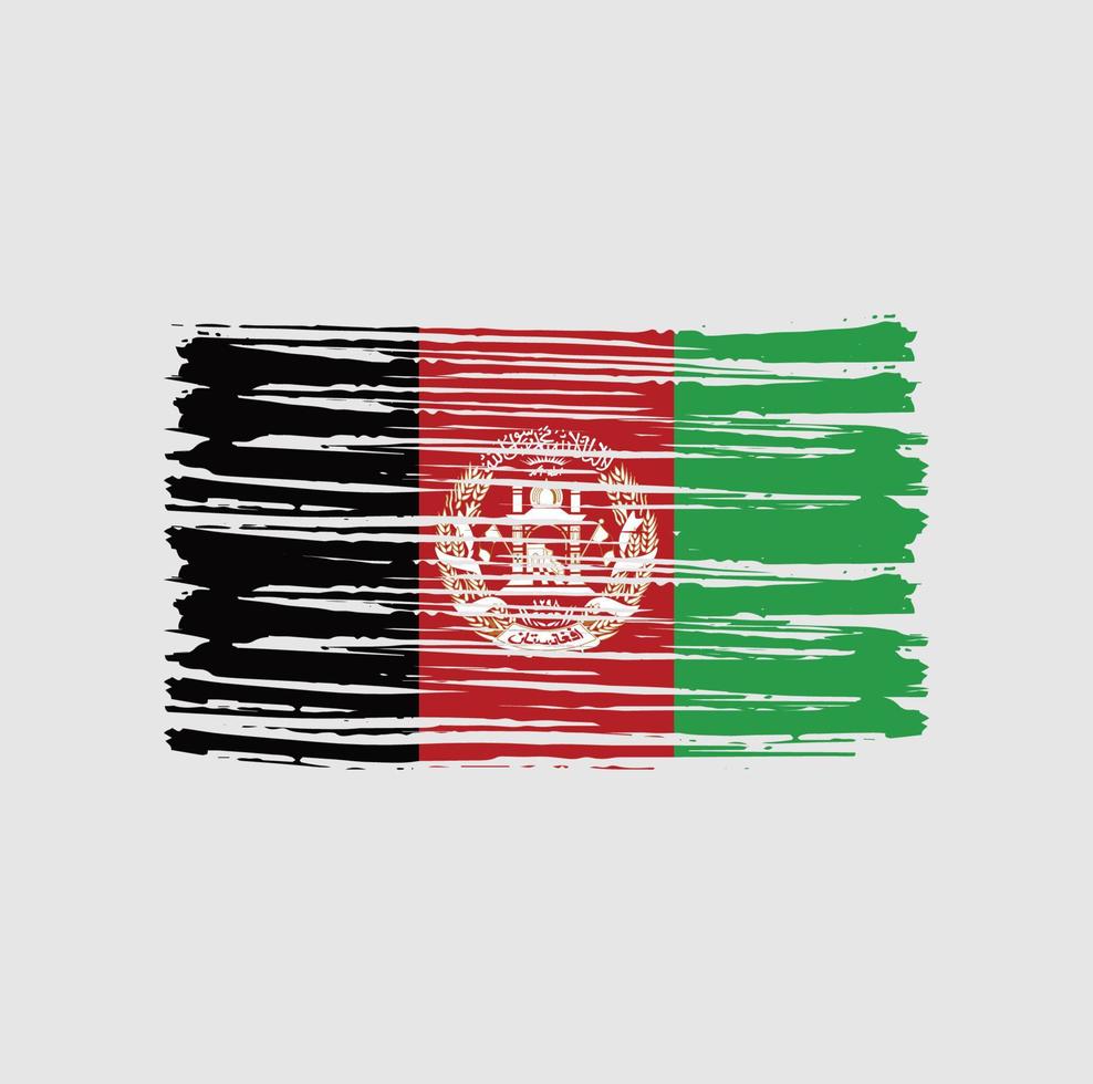 trazos de pincel de bandera de afganistán. bandera nacional vector