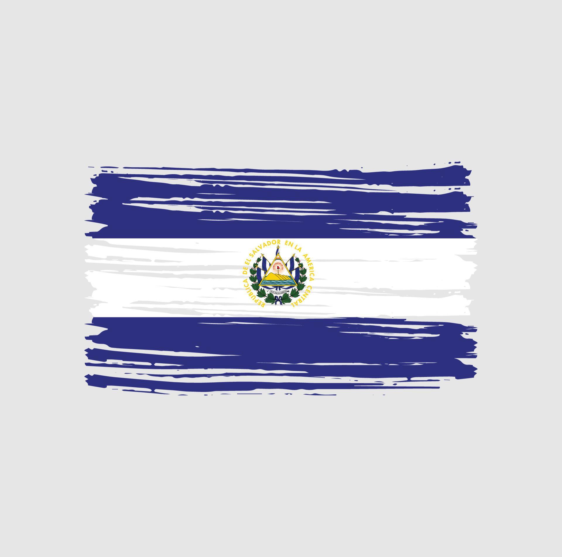 El Salvador Flag Brush Strokes. National Flag 6414879 Vector Art at