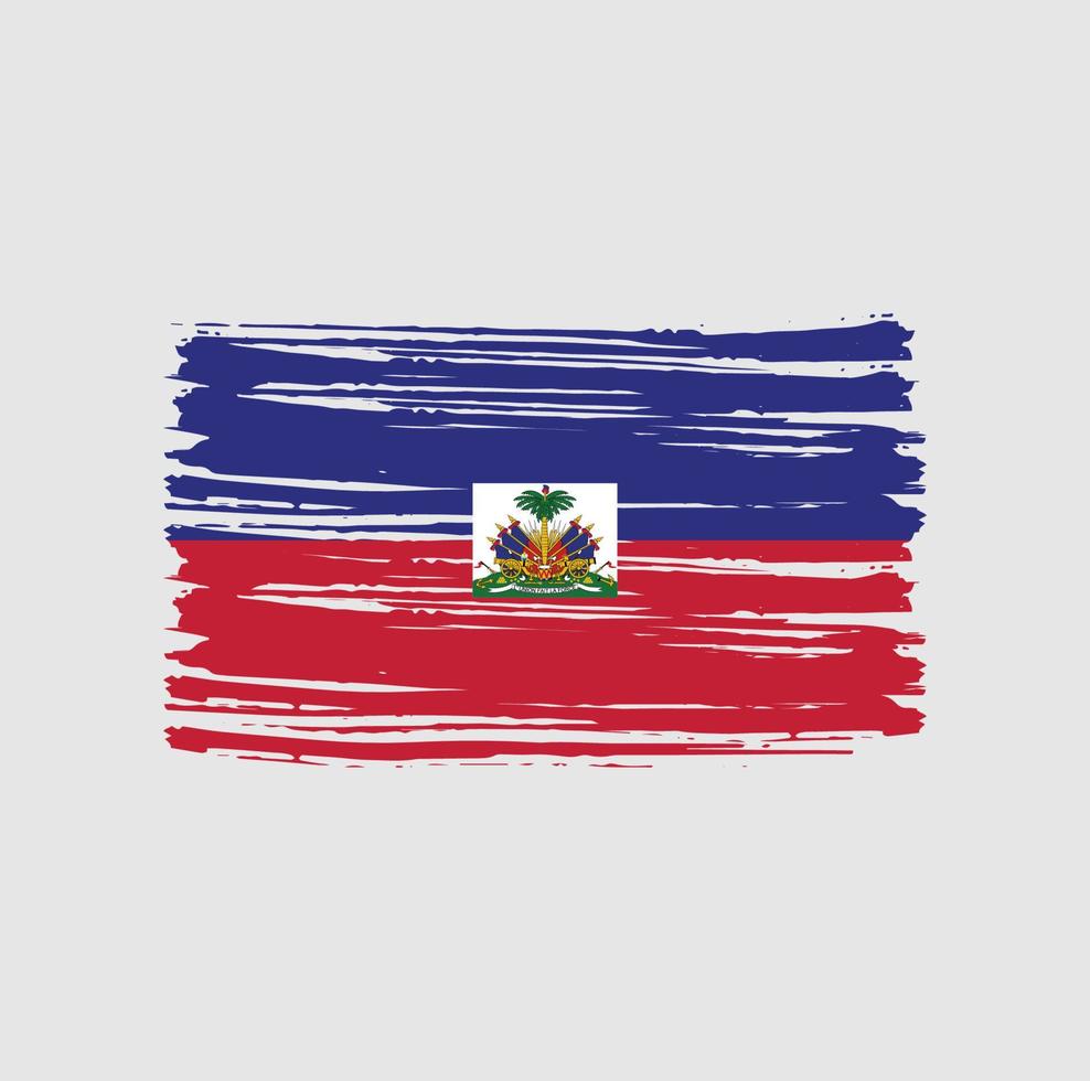 trazos de pincel de bandera de haití. bandera nacional vector