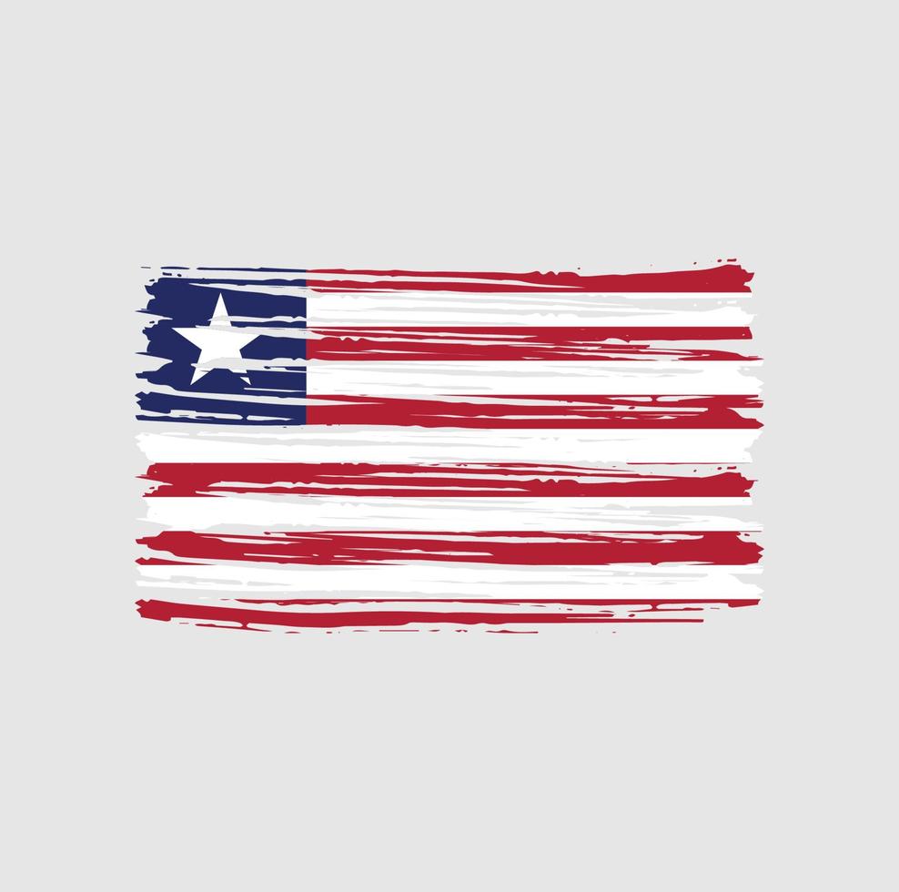 trazos de pincel de la bandera de liberia. bandera nacional vector