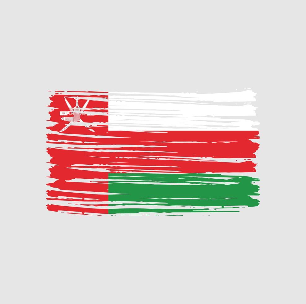 Oman Flag Brush Strokes. National Flag vector