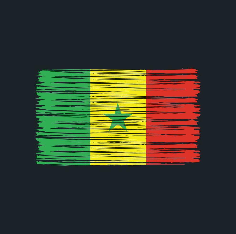 Senegal Flag Brush vector