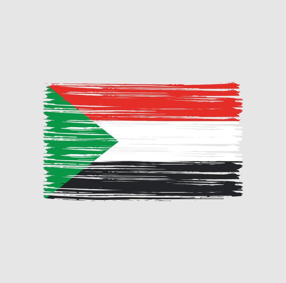 Sudan Flag Brush vector