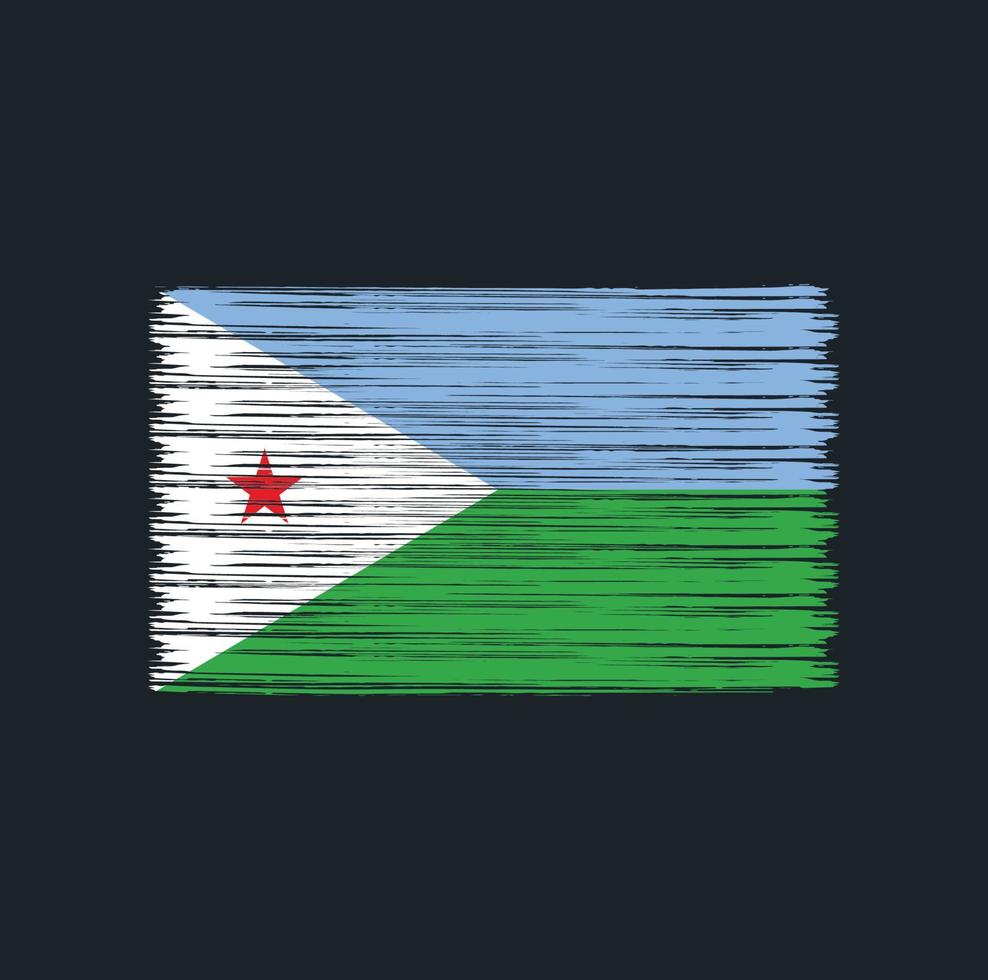 cepillo de bandera de djibouti. bandera nacional vector