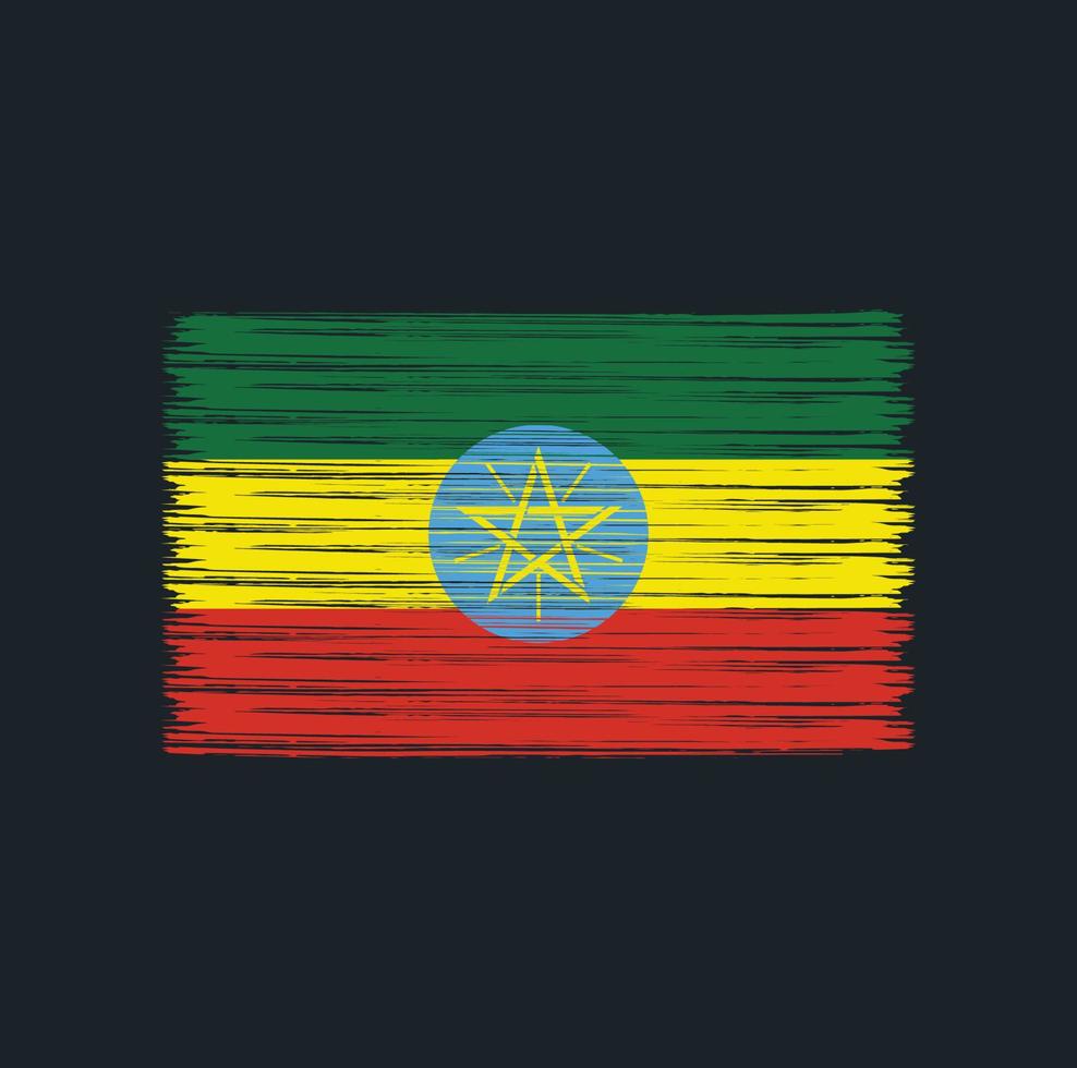 Ethiopia Flag Brush. National Flag vector