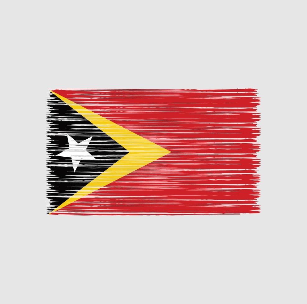 Timor Leste Flag Brush. National Flag vector