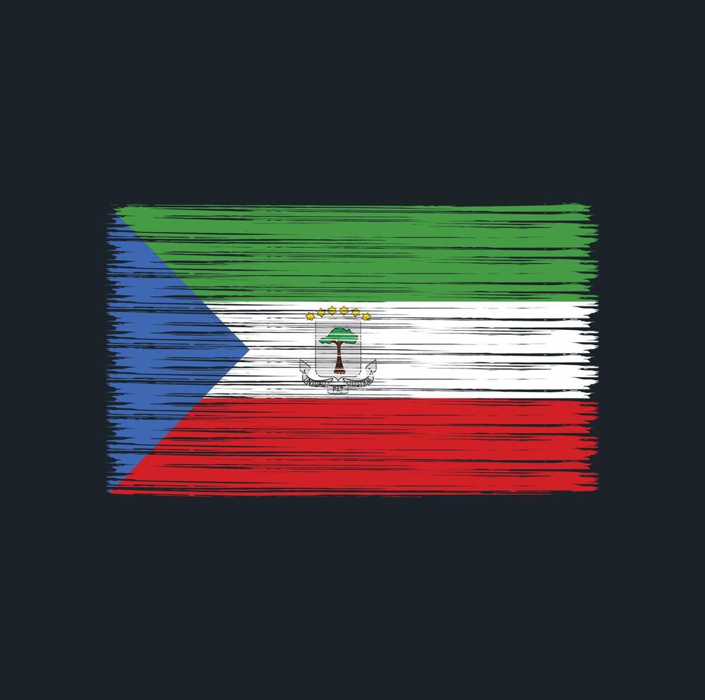 Equatorial Guinea Flag Brush. National Flag vector