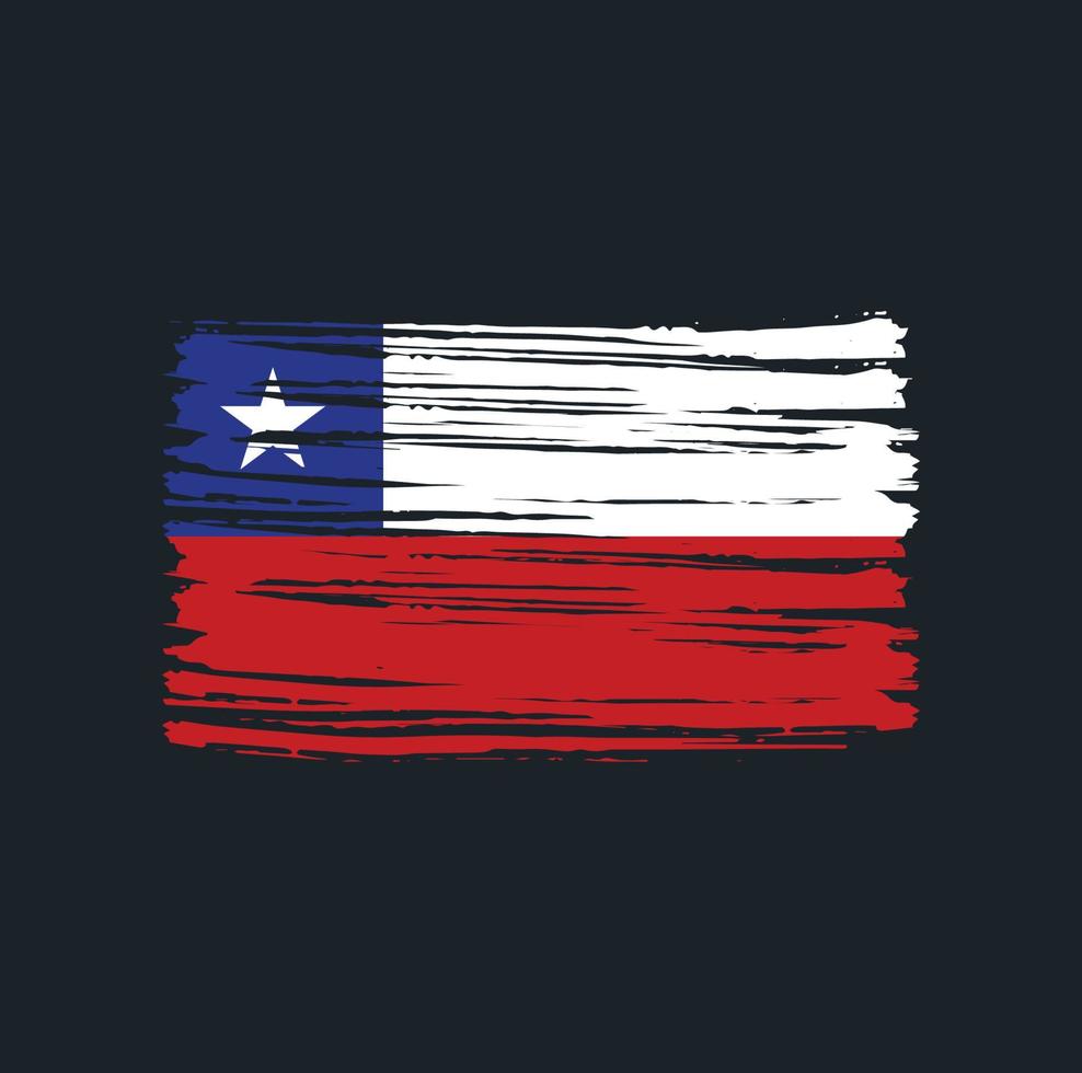 trazos de pincel de bandera chilena. bandera nacional vector