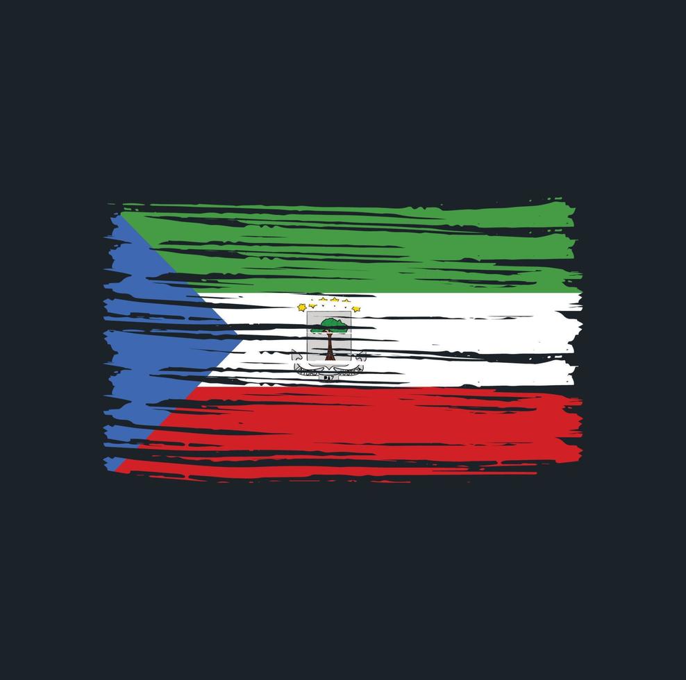 Equatorial Guinea Flag Brush Strokes. National Flag vector