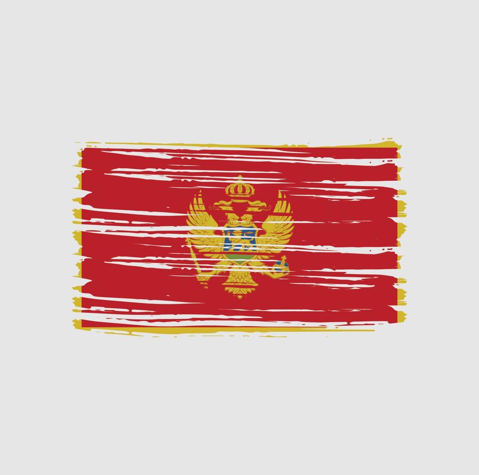 trazos de pincel de bandera de montenegro. bandera nacional vector