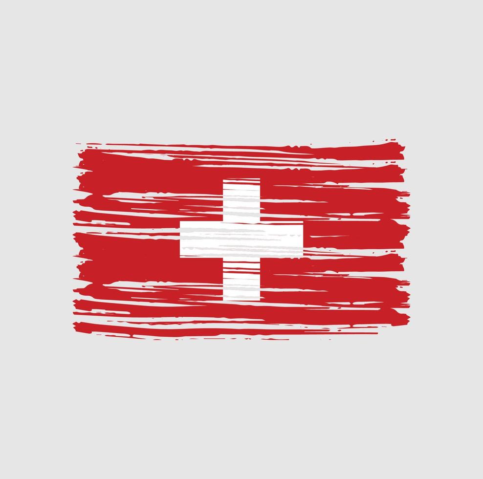 trazos de pincel de bandera suiza. bandera nacional vector