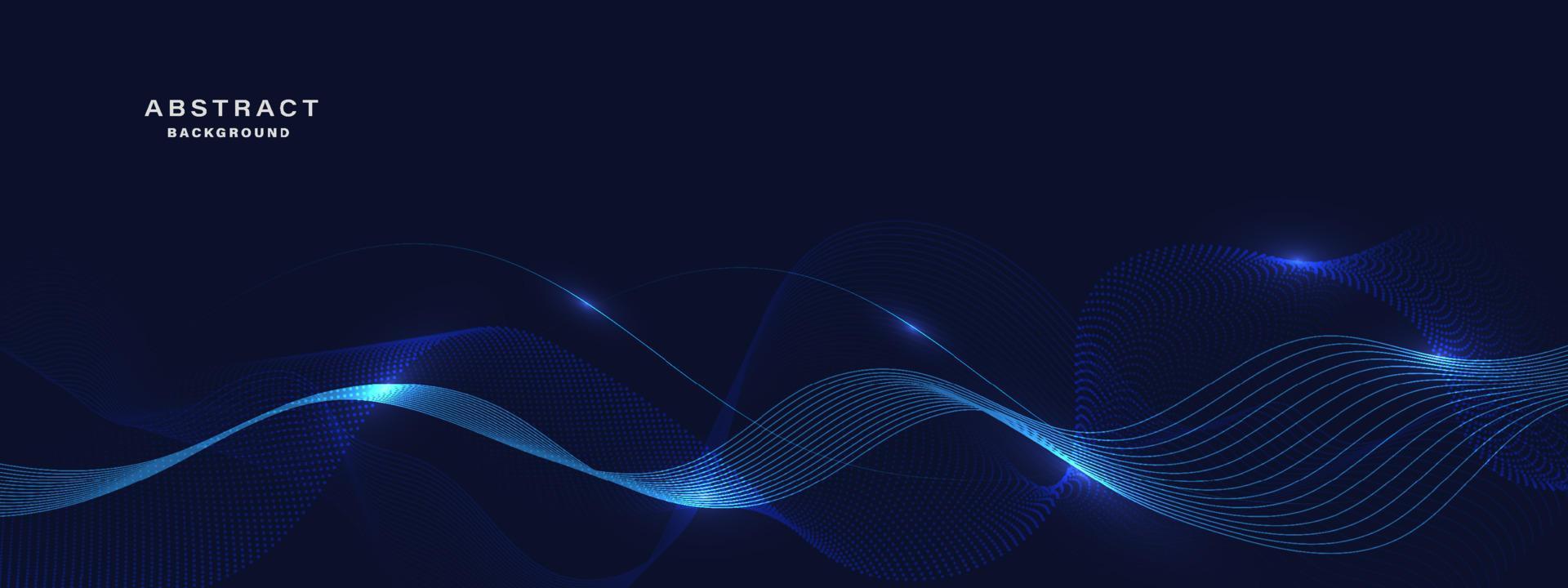 Abstract blue background with flowing lines. vector
