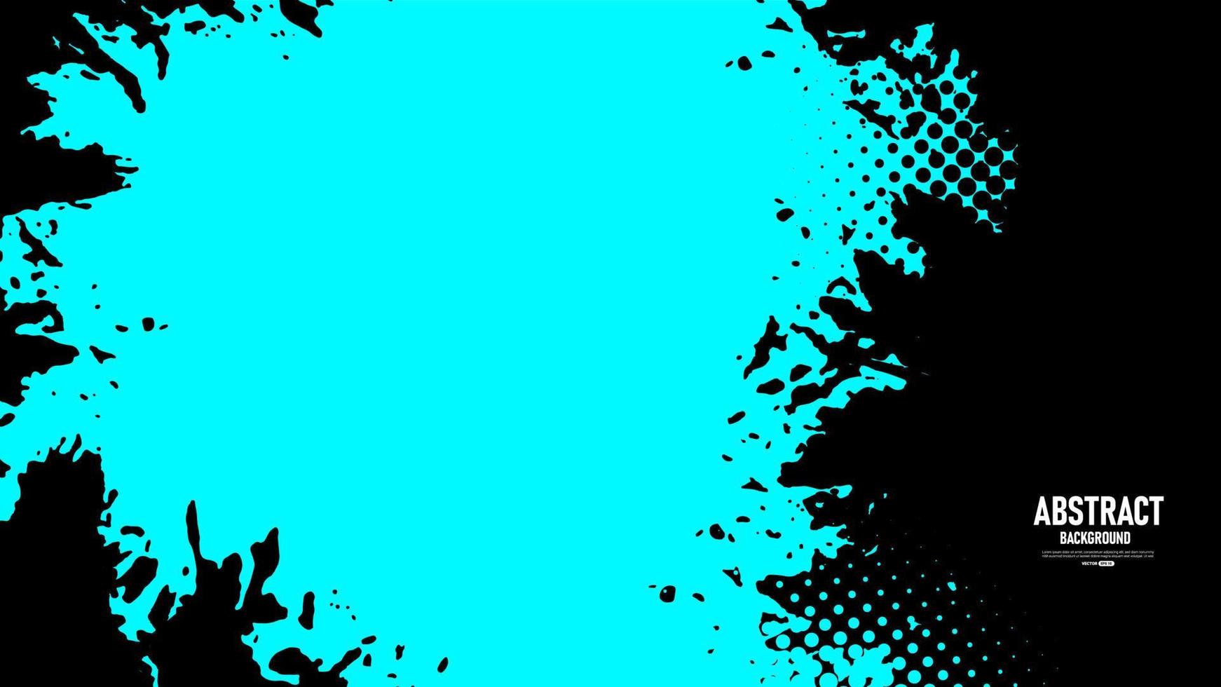 Blue and black abstract grunge background with halftone style. vector