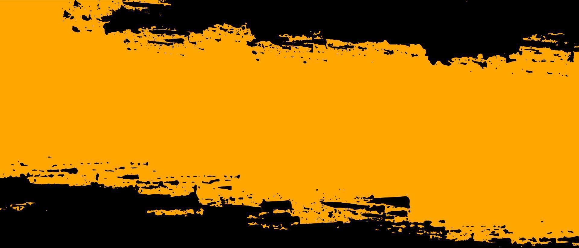 Fondo abstracto negro y amarillo con textura grunge. vector